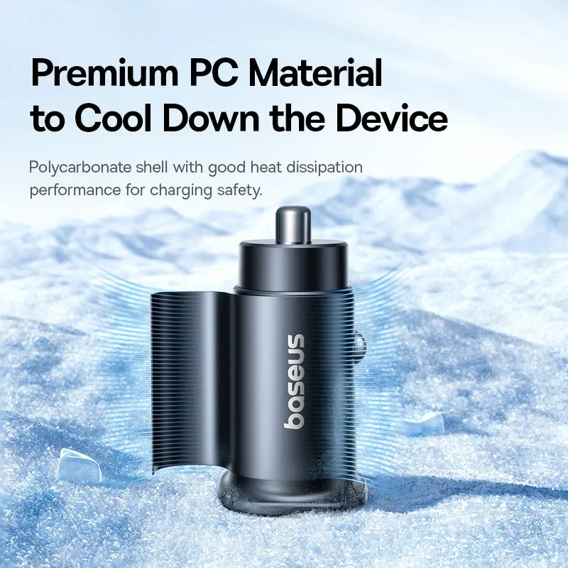 Baseus 30W Dual-Port Car Charger with USB-C PD Fast Charging