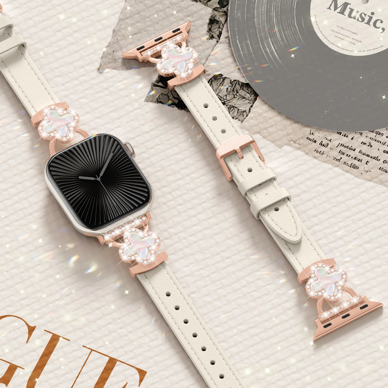 Elegant Leather Bracelet Strap for Apple Watch Series 10