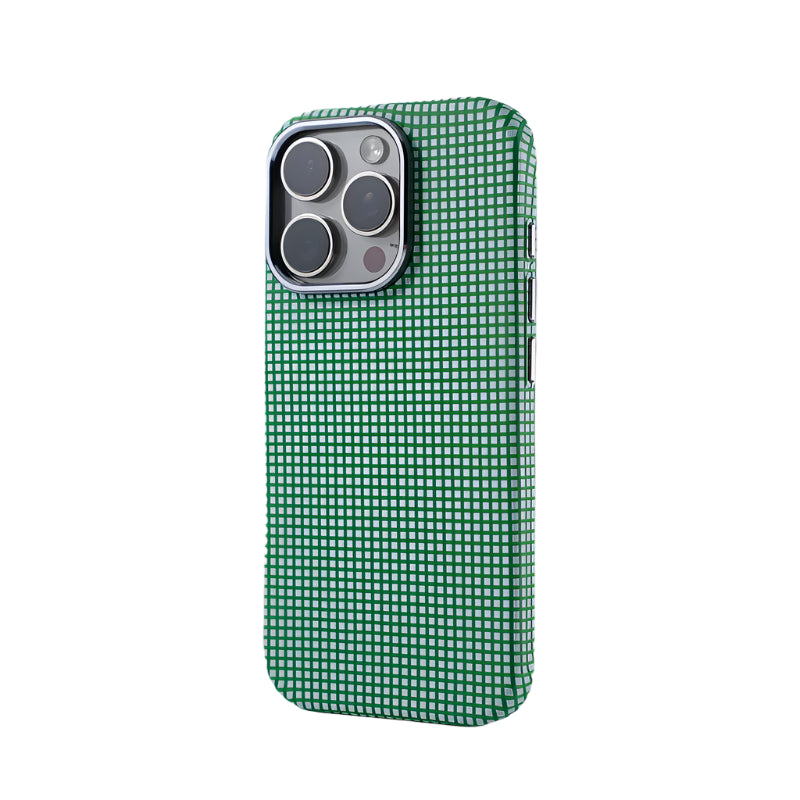 Grid Design 3D Relief Frosted Hard PC MagSafe Case for iPhone 16 Series