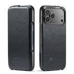 Textured Leather Flip Case with Raised Camera Ring for iPhone 18 Series