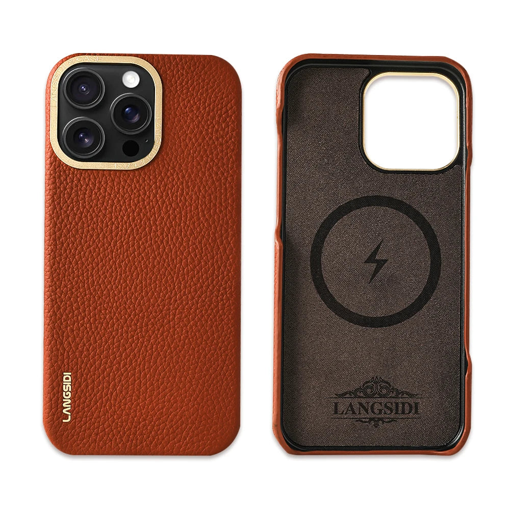 Genuine Leather MagSafe Case for iPhone 15 Pro / iPhone 15 Pro Max