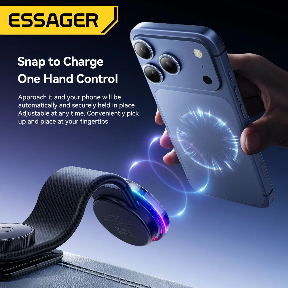 Essager 15W Magnetic Car Phone Holder With LED and 360° Rotation
