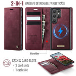 Slim Magnetic Leather Card Wallet Case for Samsung Galaxy S25 Series