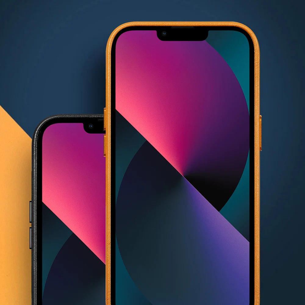 Luxury Genuine Leather 360 Full Protective Armor Shell Phone Case for iPhone 13 Series