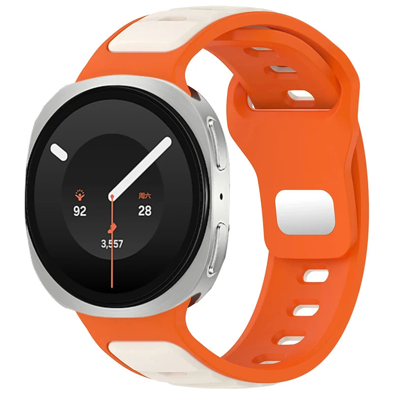 Dual-Color Perforated Sport Watch Band with Quick-Release Lugs for Samsung Galaxy Watch 9