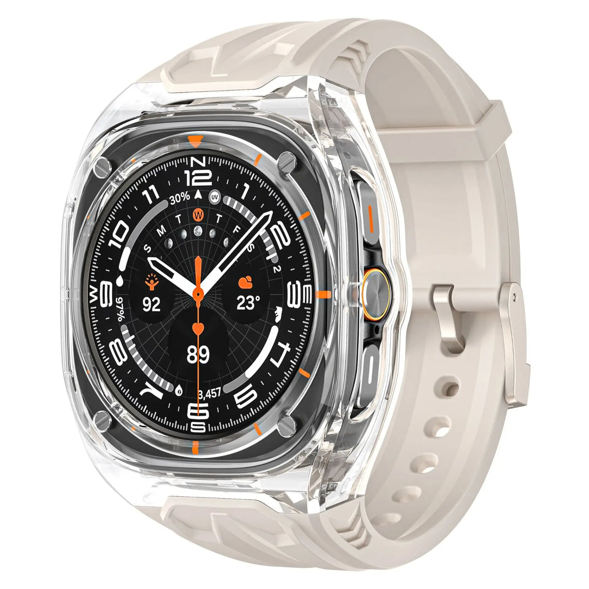 Integrated Transparent Case and Silicone Wristband for Samsung Galaxy Watch Ultra 2