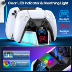 DualSense & DualSense Edge Compatible PS5 Controller Charger Station with LED Status Lights
