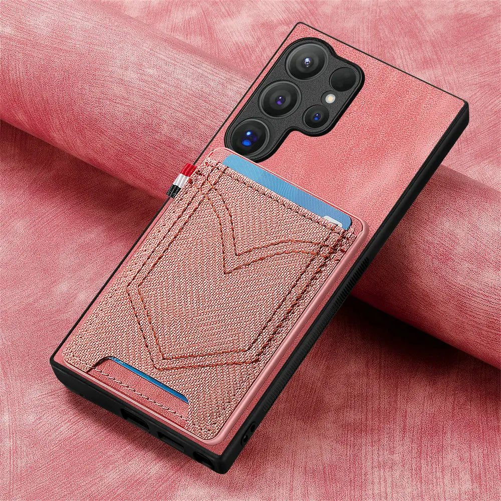 Premium Magnetic Leather Case with Card Holder for Samsung Galaxy S25 Series