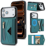 Premium Shockproof Leather MagSafe Case with Multi Card Wallet for iPhone 17 Series
