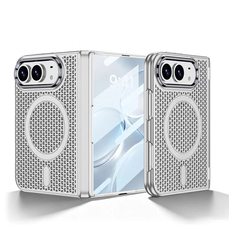 Perforated Heat-Dissipating MagSafe Case with Raised Camera Ring for iPhone Duo