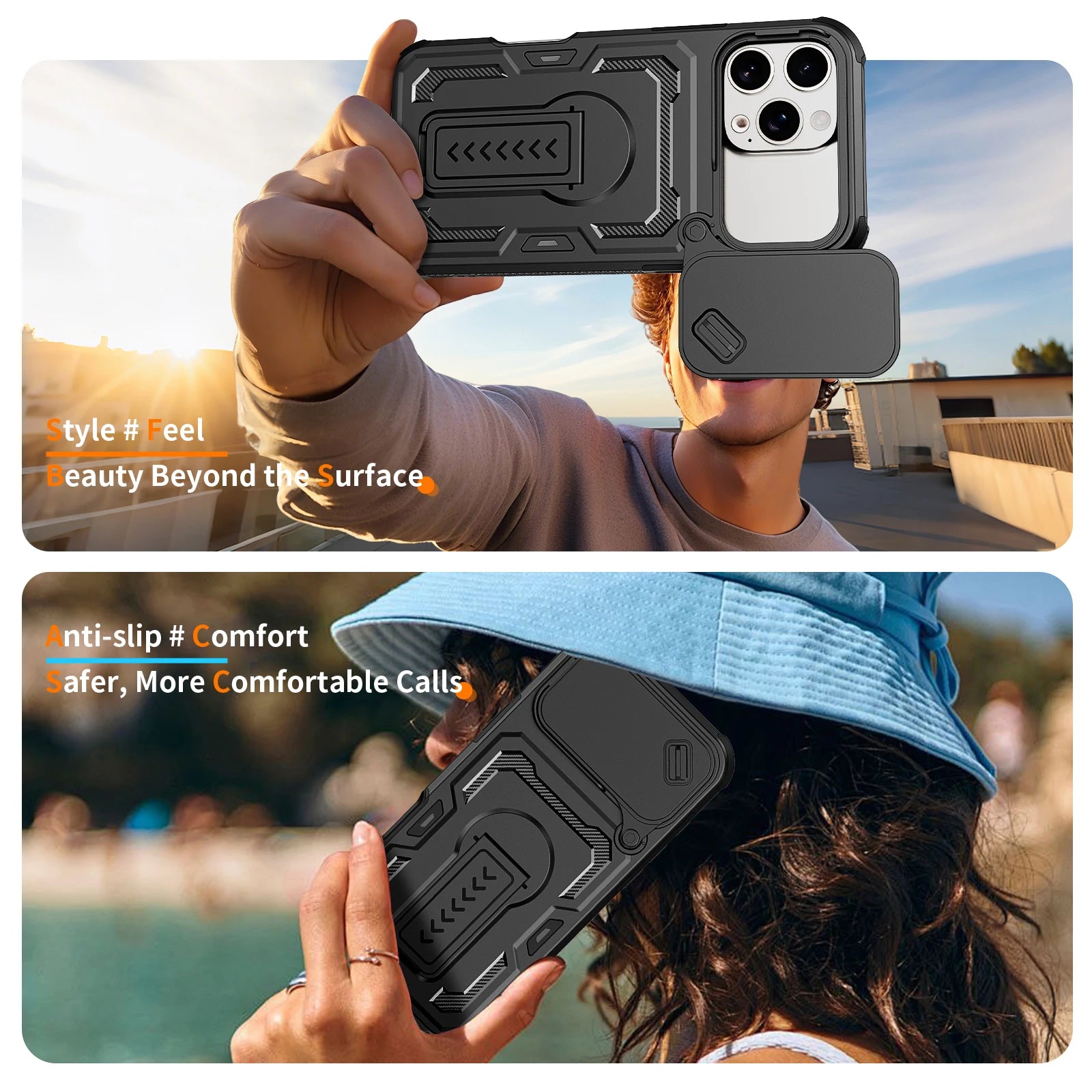 Shockproof Protective Case with Camera Lens Shield for iPhone 17 Series