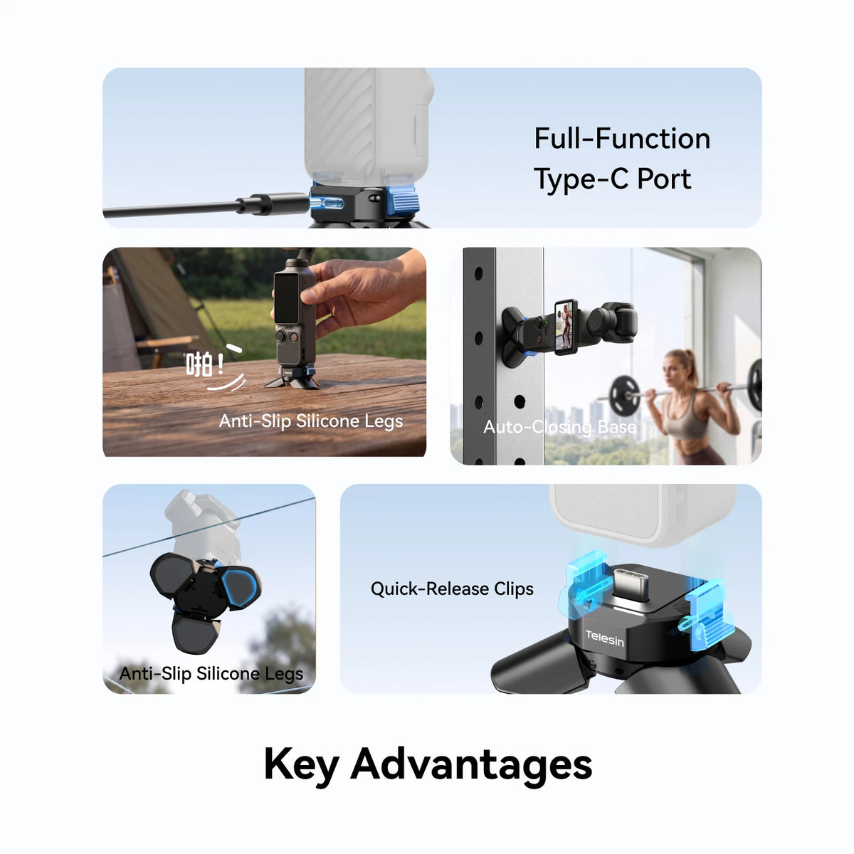 Telesin Magnetic Tripod Base For DJI Osmo Pocket 4/3