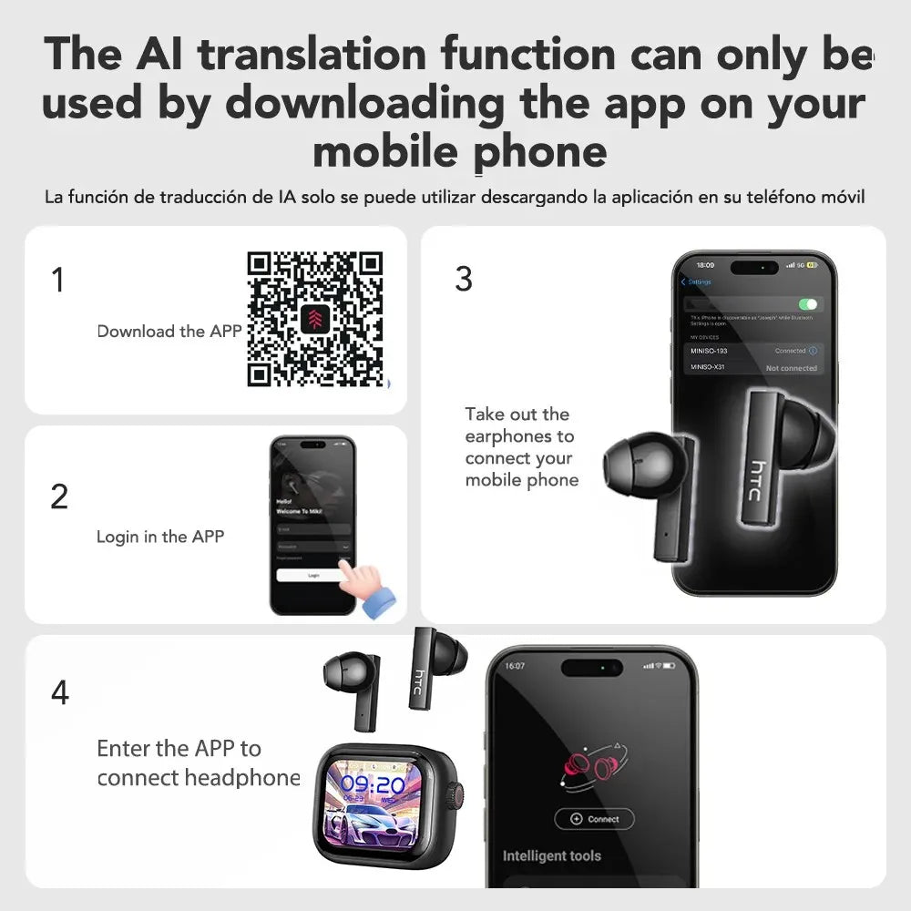 HTC NE40 Real-Time Translation Earbuds