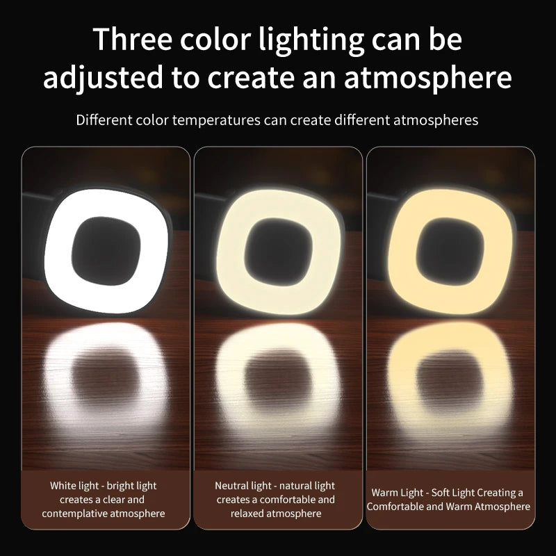 Upgraded Phone Camera Grip with Integrated 3-Color LED Fill Light