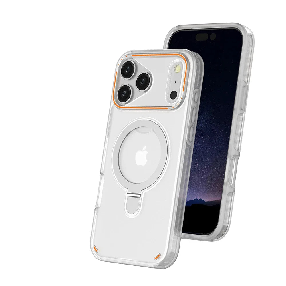 Multifunction MagSafe Matte Phone Case with Ring Stand for iPhone 17 Series