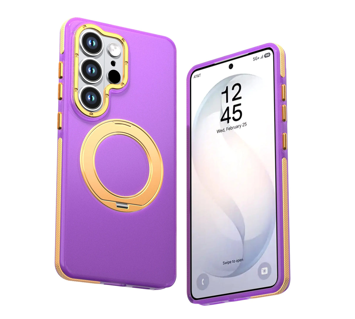 Micro-Matte Shockproof Case with 360° Rotating Magnetic Ring Stand for Samsung Galaxy S23 Ultra