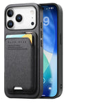 Multi-Functional Leather Wallet Case with Vertical Card Slot & Hoverable Kickstand for iPhone 17 Series