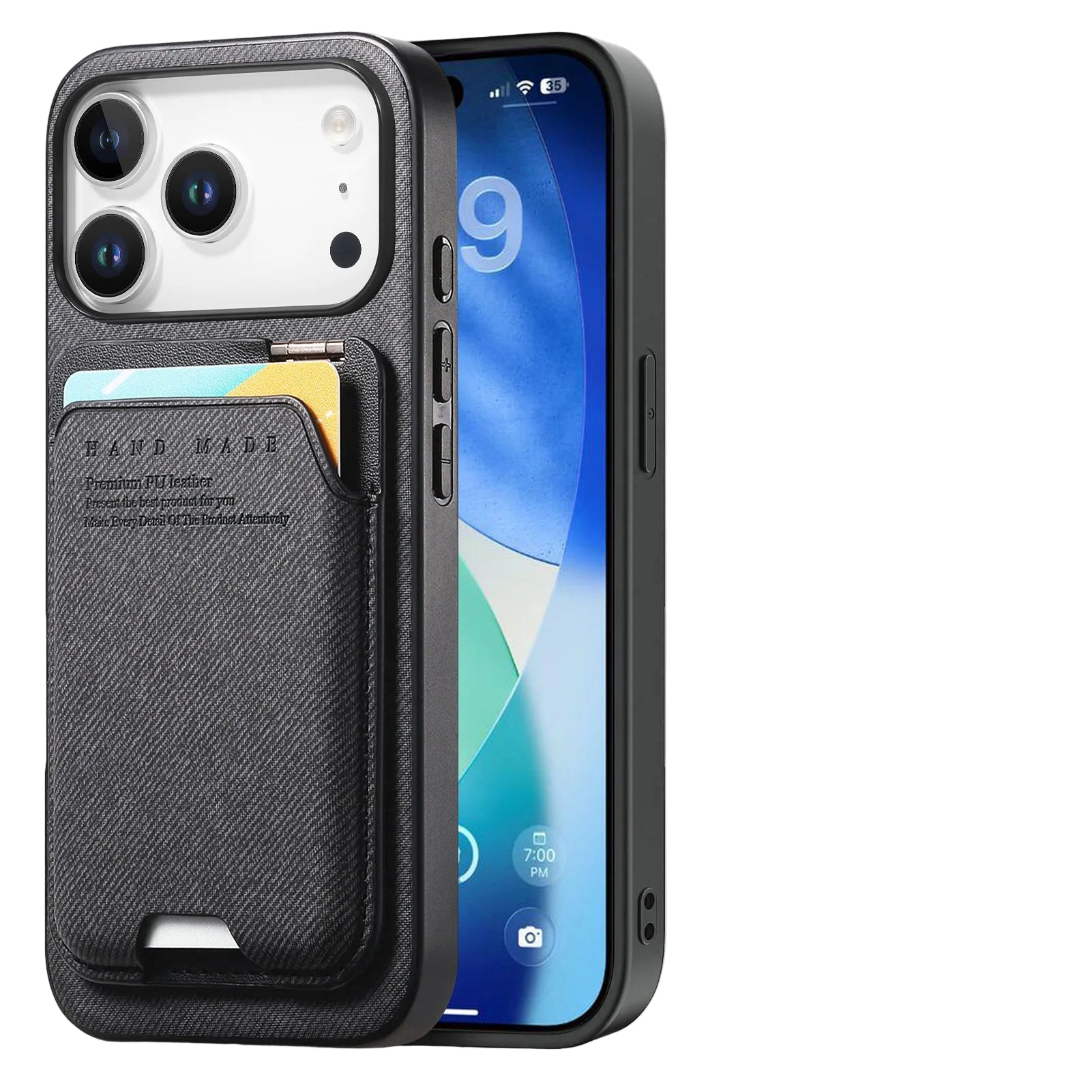 Multi-Functional Leather Wallet Case with Vertical Card Slot & Hoverable Kickstand for iPhone 17 Series