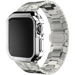 Stainless Steel Link Strap + TPU Case Combo for Apple Watch