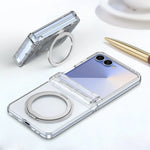 Samsung Galaxy Z Flip 7 Electroplated Magnetic Case with 360° Rotating Bracket