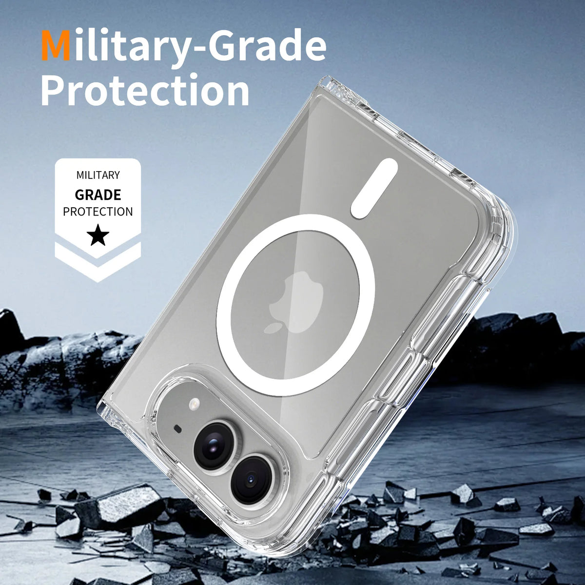 Clear Acrylic MagSafe Case with Shockproof Drop Protection for iPhone Duo