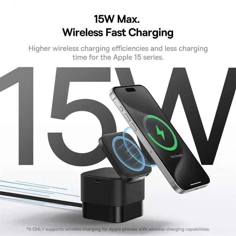Baseus 2-in-1 MagSafe Wireless Charger Stand for Fast and Efficient Charging