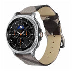 Genuine Leather Woven Fabric Watch Band with Striped Pattern for Samsung Galaxy Watch 8 & Galaxy Watch 8 Classic