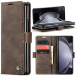 Samsung Galaxy Z Fold 7 Shockproof Retro Leather Wallet Case