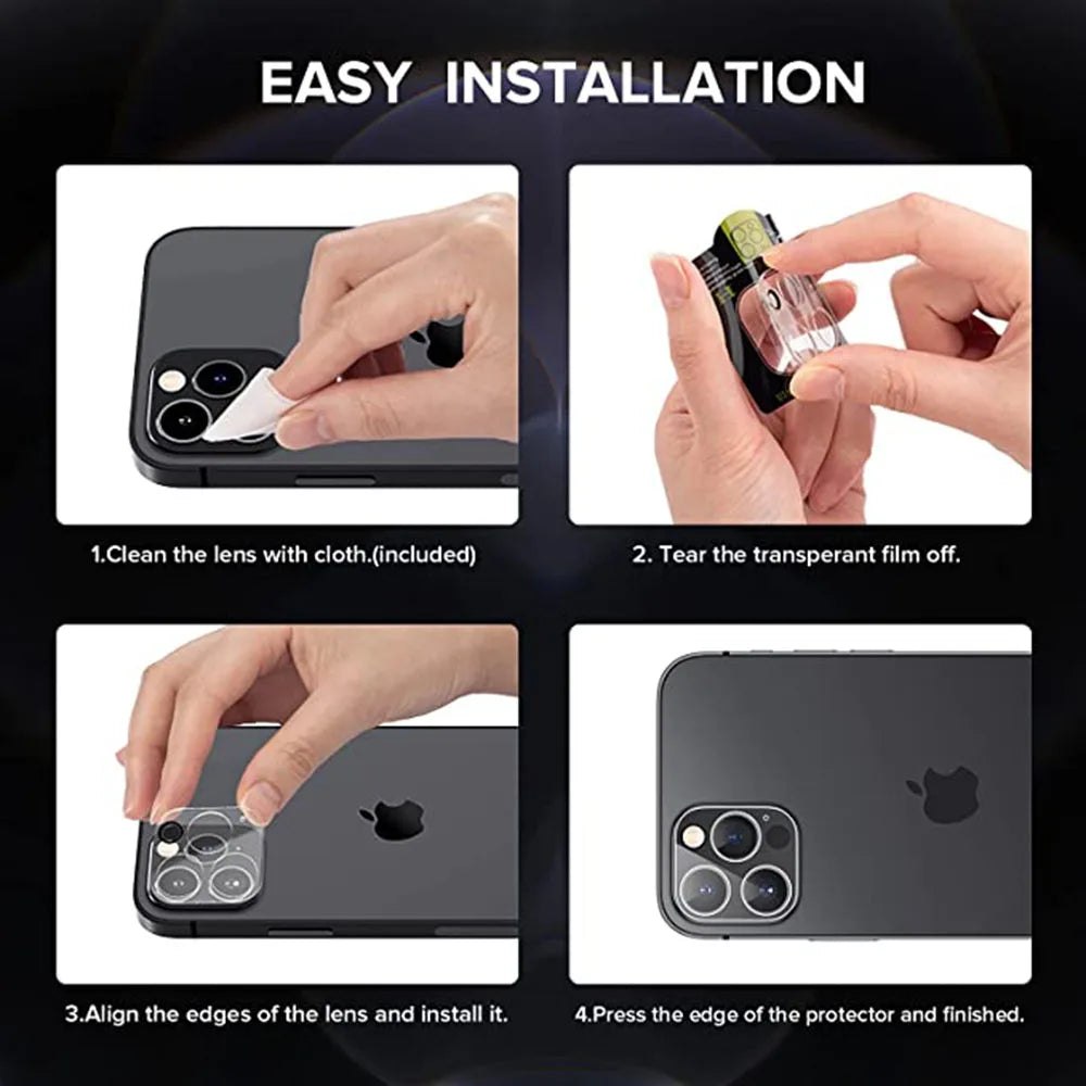 4-Pack Full Cover Camera Lens Protector for iPhone 16 Series