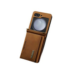 Multifunctional Storage Card Wallet PU Shock Absorbing Cover With Drawstring Foldable Phone Case for Samsung Galaxy Z Flip 5