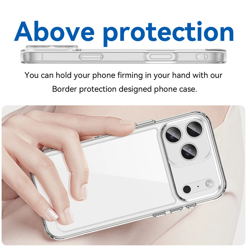 iPhone 17 Series Clear Luxury Silicone Bumper Shockproof Protective Case