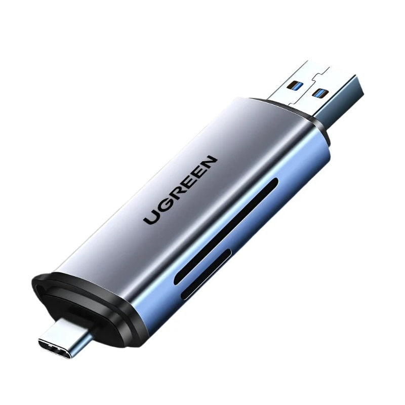 UGREEN USB 3.0 and USB-C SD card reader with aluminum shell, high-speed 100MB/s transfer