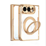 Electroplated MagSafe Case with 360° Rotating Ring Stand for iPhone Duo