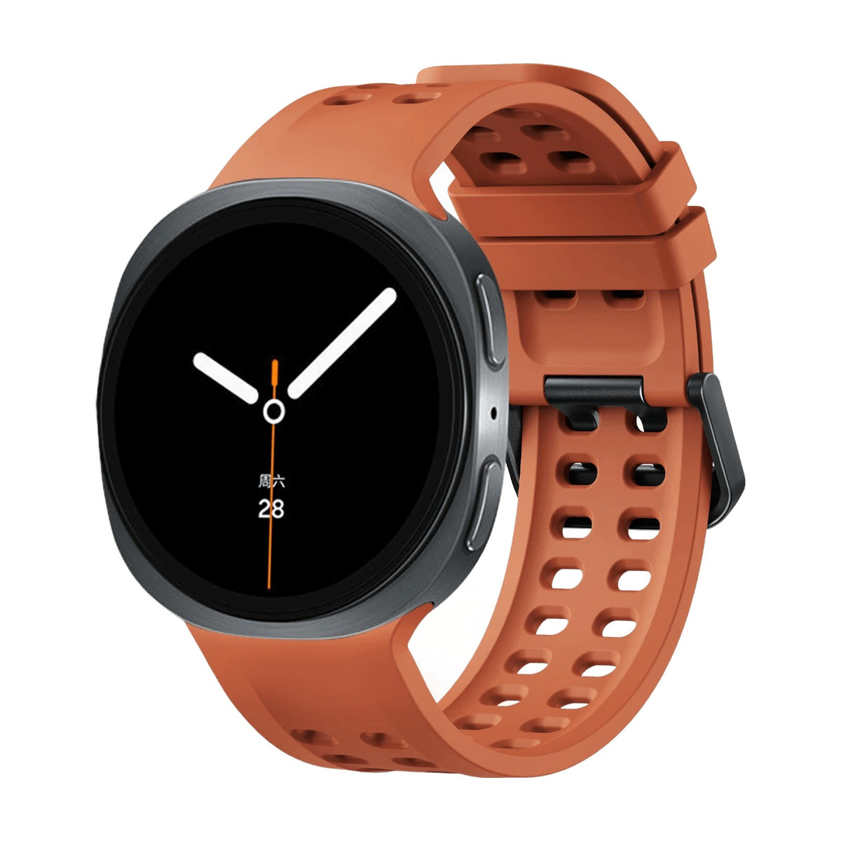 Perforated Silicone Watch Strap with Quick-Release Tab Clasp for Samsung Galaxy Watch 9