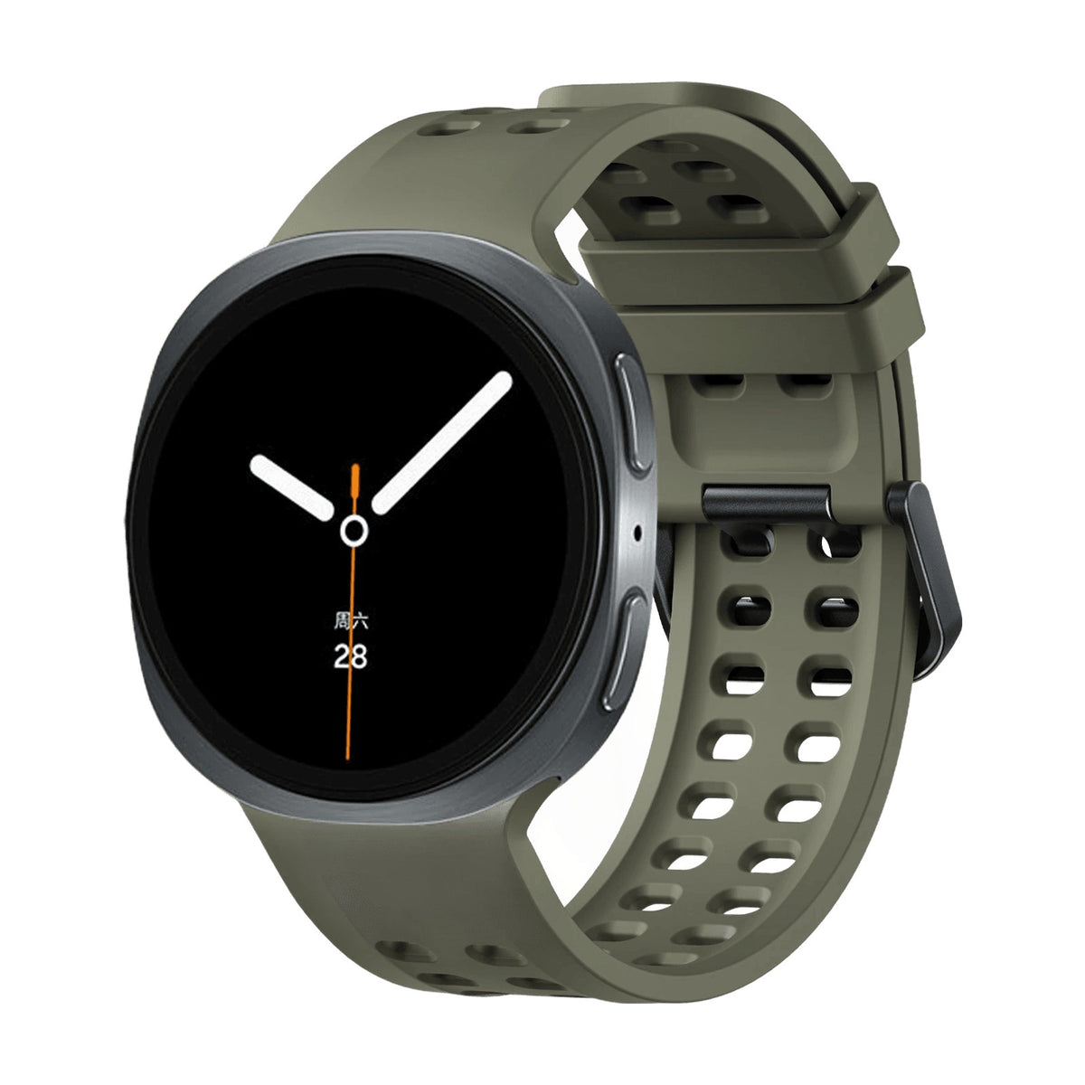 Perforated Silicone Watch Strap with Quick-Release Tab Clasp for Samsung Galaxy Watch 9