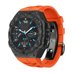Carbon Fiber Protective Case with Silicone Band for Samsung Galaxy Watch Ultra 2