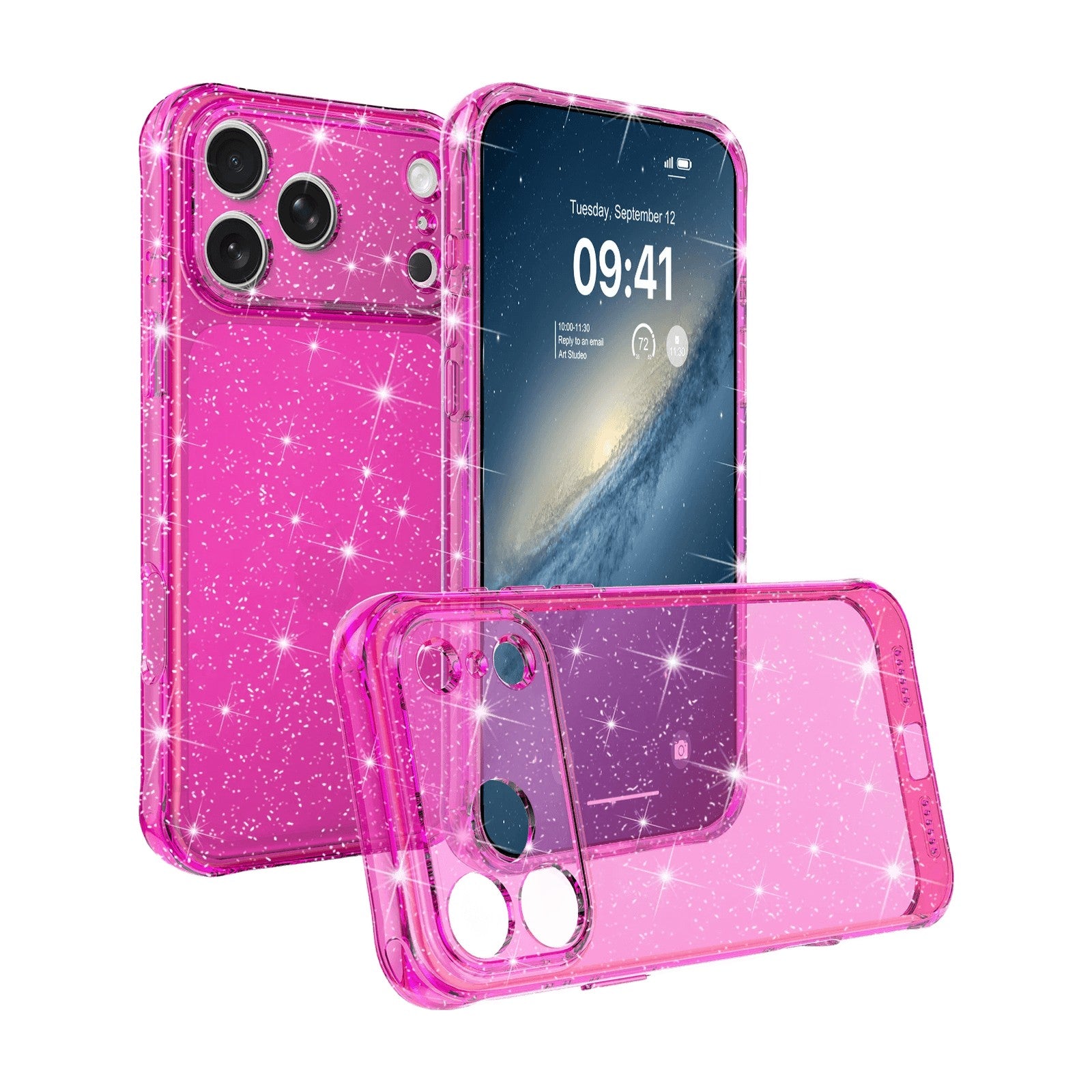 Glitter Bumper Camera Protection Case with Raised Lens Ring for iPhone 18 Series