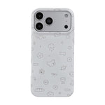 Glossy Kawaii Doodle Case with Raised Camera Ring for iPhone 17 Series