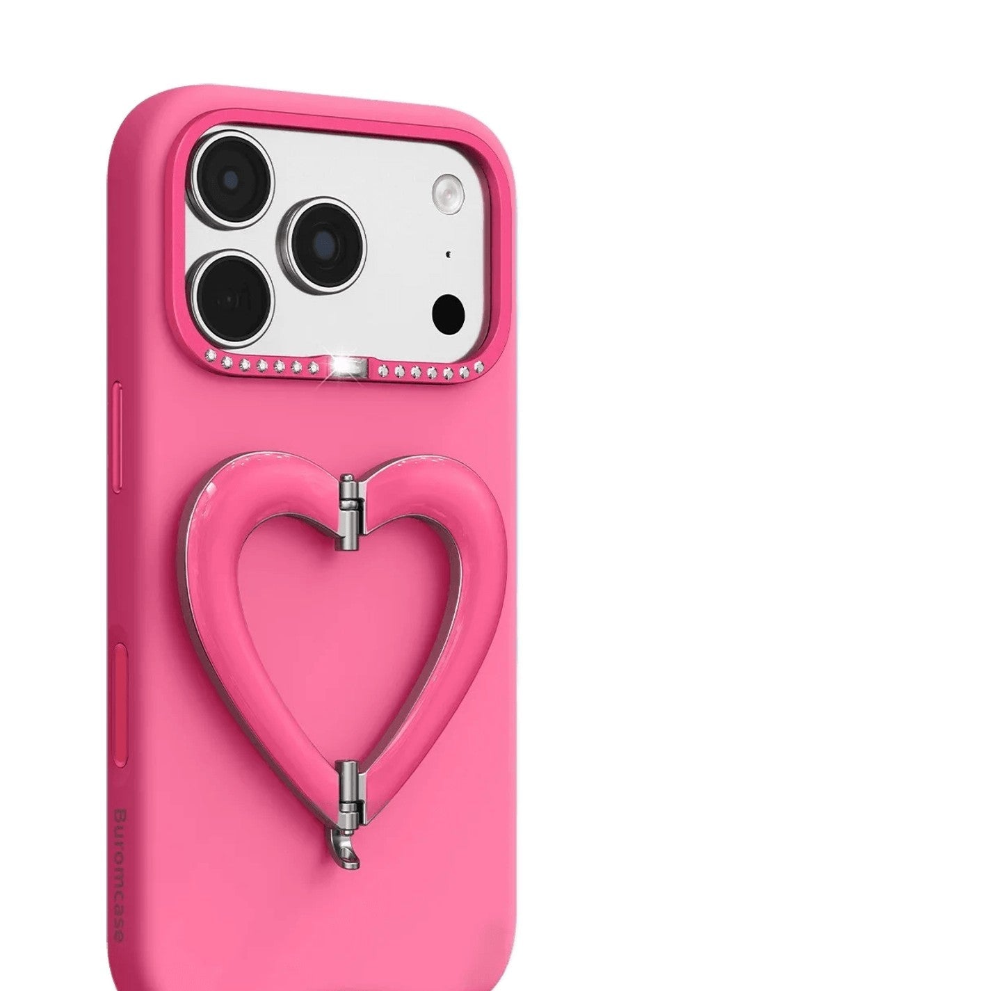 Liquid Silicone Heart-Shaped Kickstand Case with Camera Protection for iPhone 18 Series