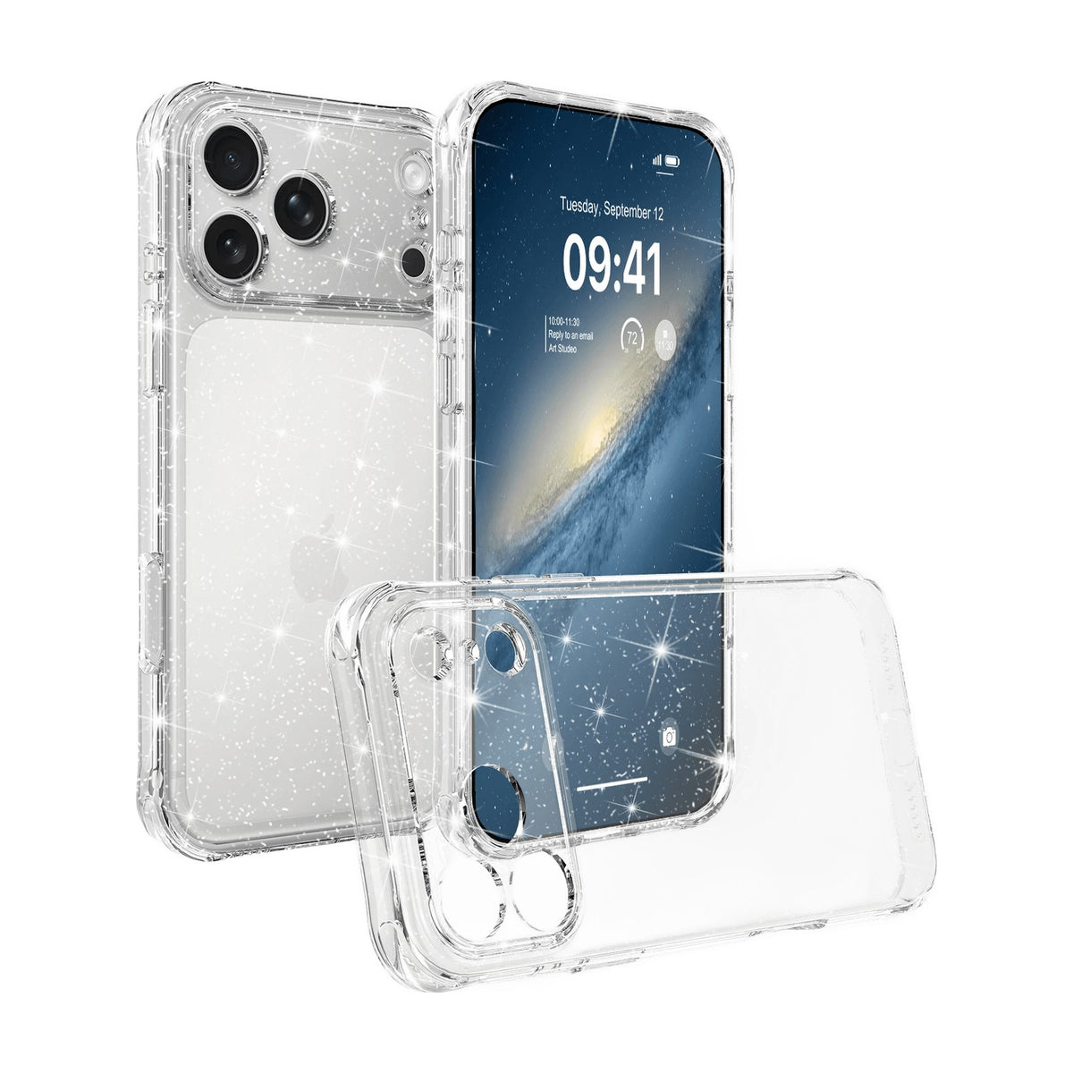 Glitter Bumper Camera Protection Case with Raised Lens Ring for iPhone 18 Series