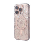 Transparent Laser-Cut Floral MagSafe Case with Raised Lens Ring for iPhone 16 Series