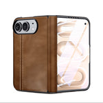 Microfiber Leather Foldable Case with Integrated HD Screen Protector for iPhone Duo