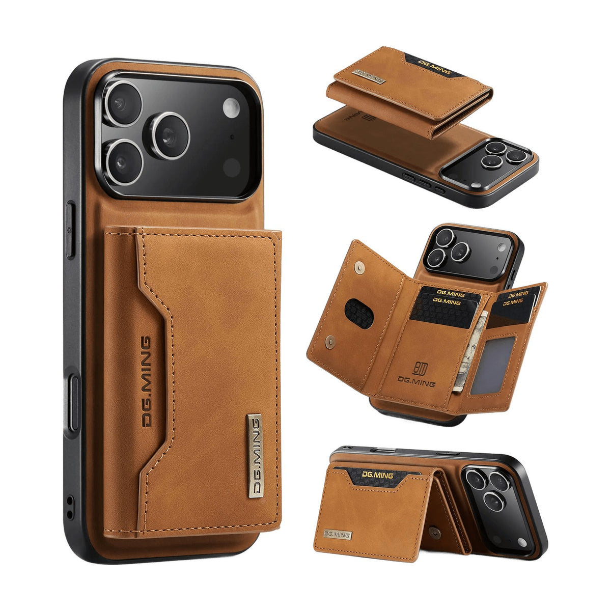 Premium Leather MagSafe Wallet Case with 3-Card Detachable Wallet for iPhone 18 Series