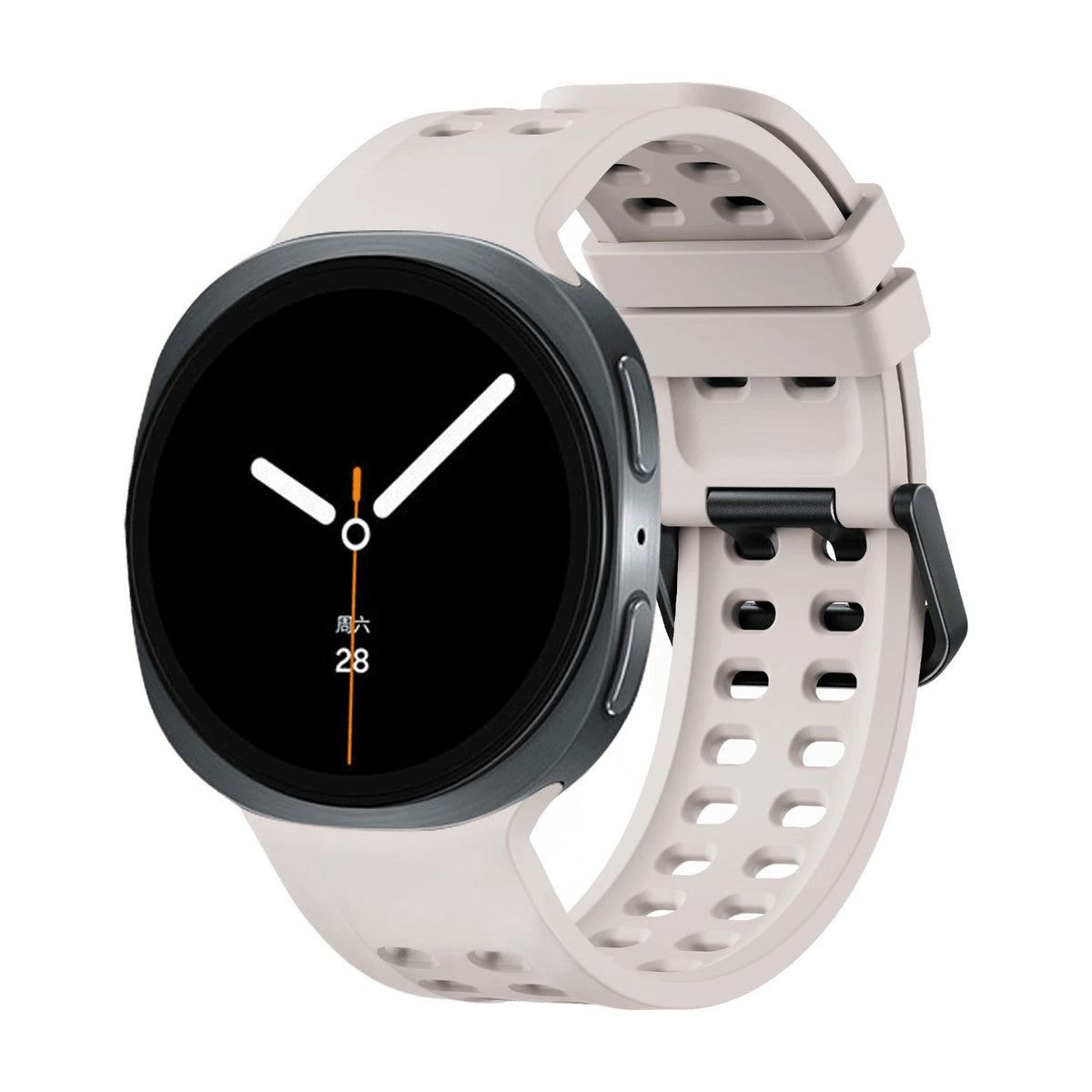 Perforated Silicone Watch Strap with Quick-Release Tab Clasp for Samsung Galaxy Watch 9