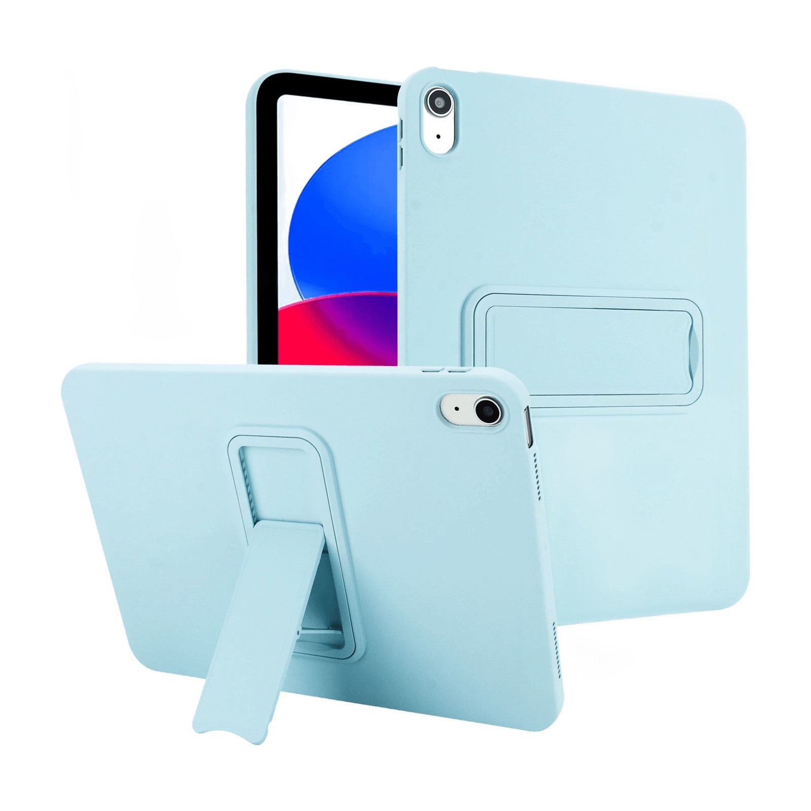 Silicone Foldable Kickstand Case with Metal Camera Protection Ring for iPad Pro M4 (2024)