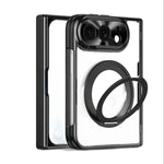 Electroplated MagSafe Case with 360° Rotating Ring Stand for iPhone Duo
