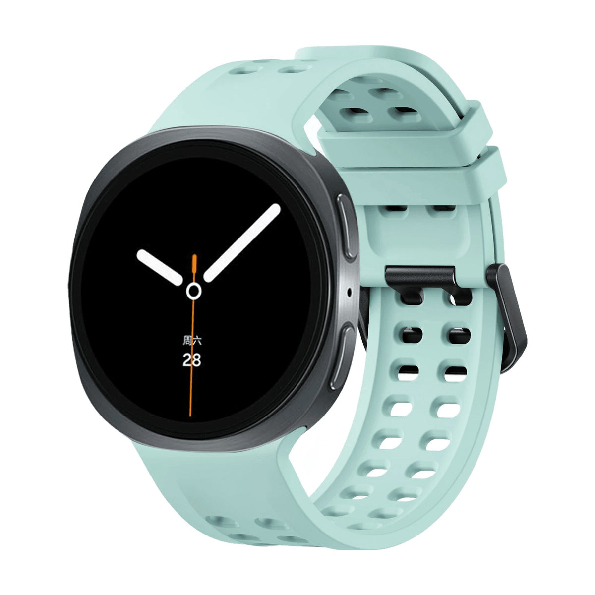 Perforated Silicone Watch Strap with Quick-Release Tab Clasp for Samsung Galaxy Watch 9