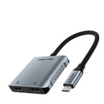 CABLETIME USB-C to Dual HDMI Adapter Hub with Aluminum Alloy Body and Nylon Braided Cable