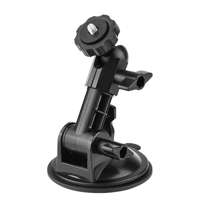 Car mount adapter with suction cup for action cameras