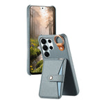 Pebbled Leather Ring Holder Case with  Makeup Mirror for Samsung Galaxy S22 Series
